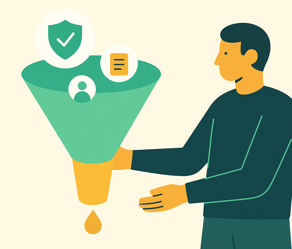 Cover illustration for “Content Marketing Funnel Stages for Cybersecurity Vendors”