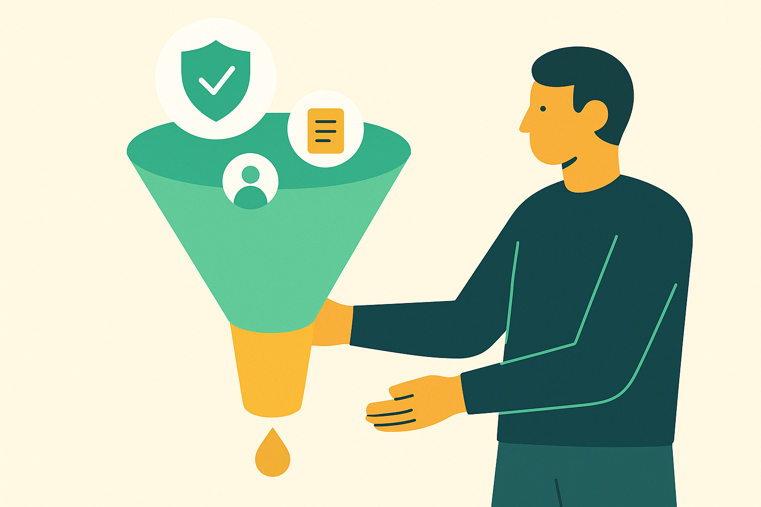 Cover illustration for “Content Marketing Funnel Stages for Cybersecurity Vendors”