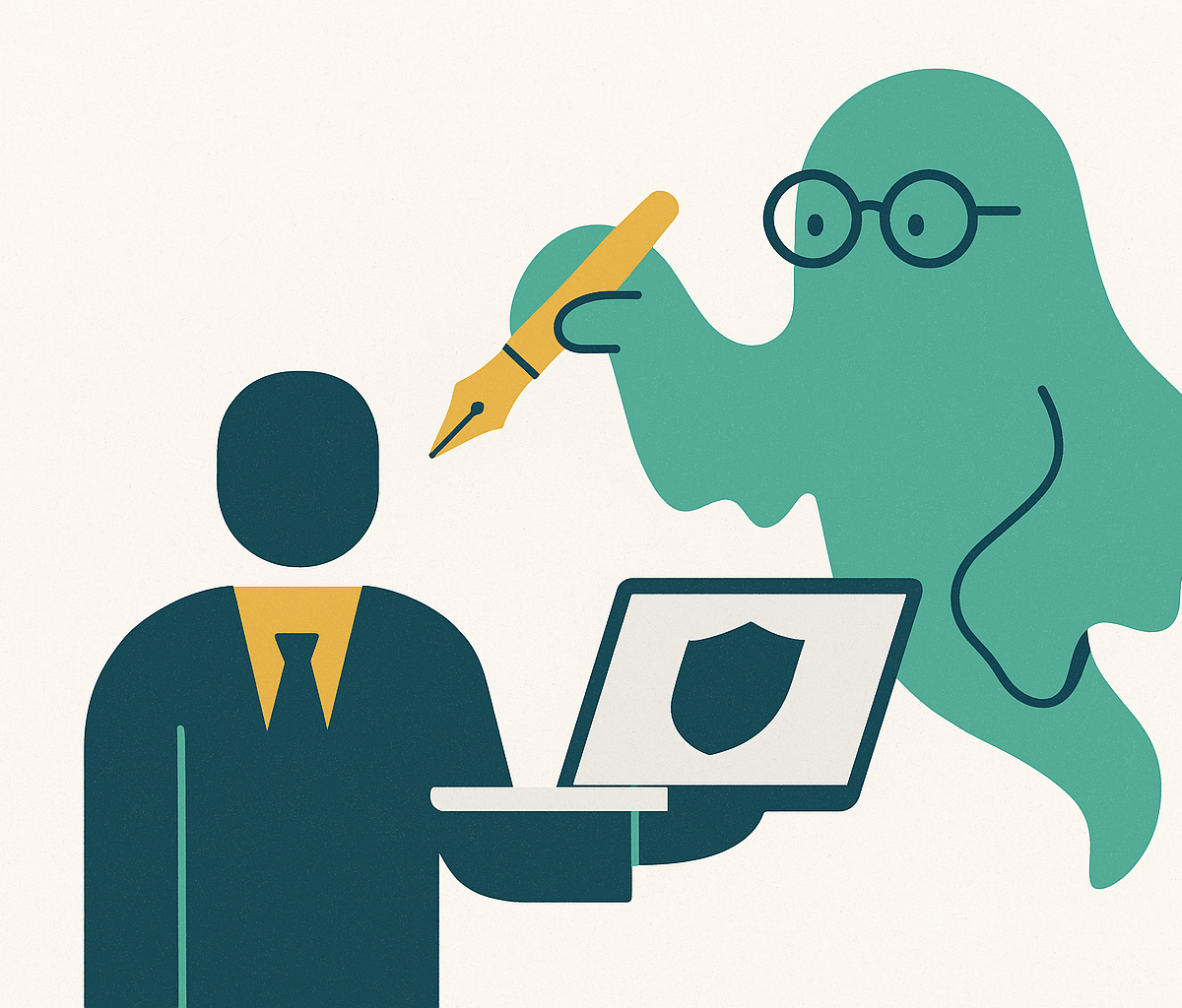 Cover illustration for “Ghostwriting Executive Thought Leadership for Security Vendors”