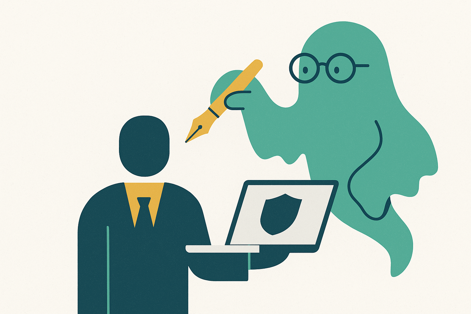 Cover illustration for “Ghostwriting Executive Thought Leadership for Security Vendors”