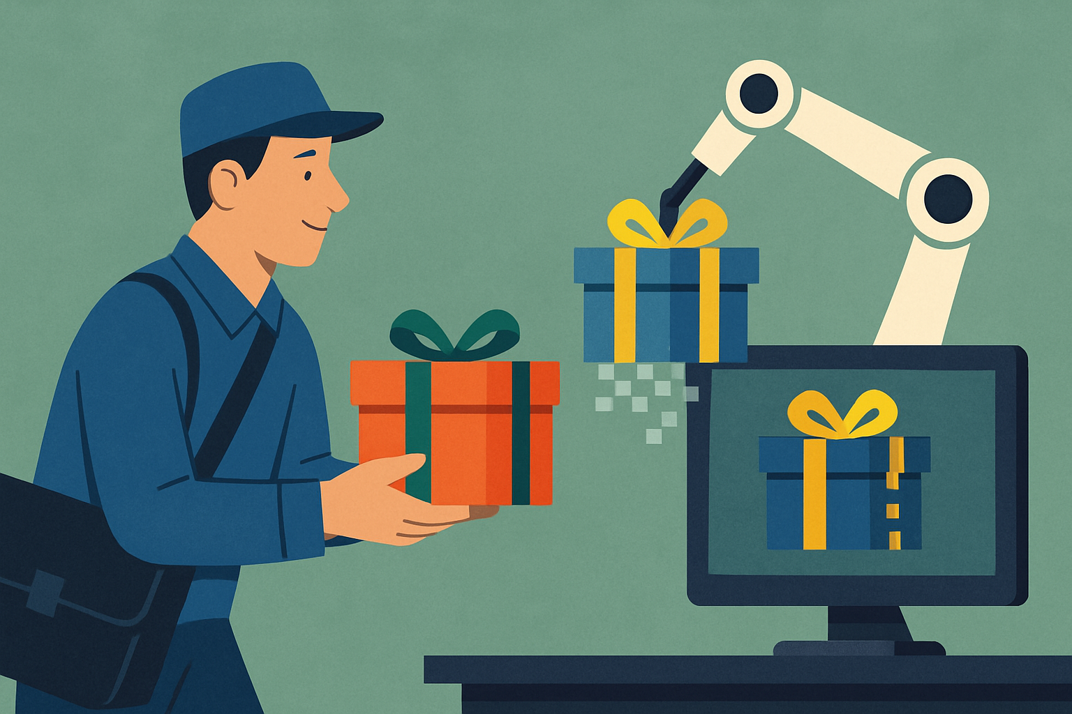 Cover illustration for “Physical vs Digital Gift Delivery Automation”