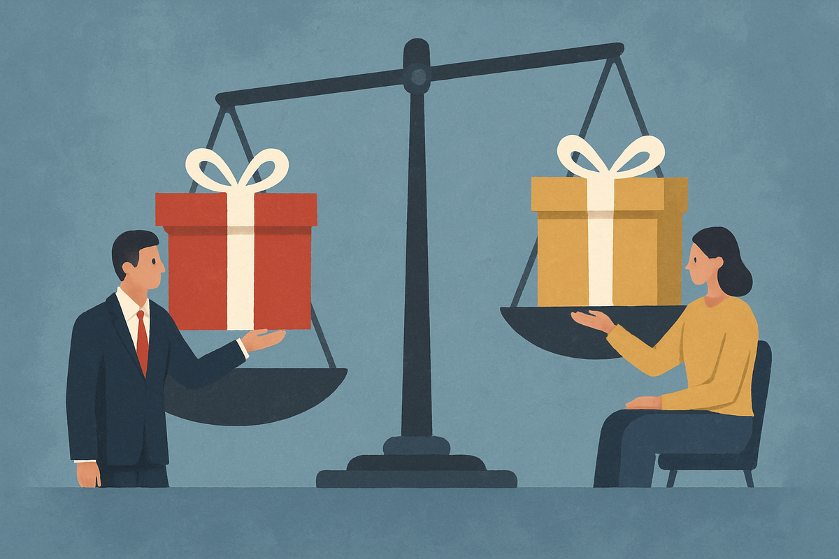 Cover illustration for “Client Gifting vs Employee Gifting Strategy”