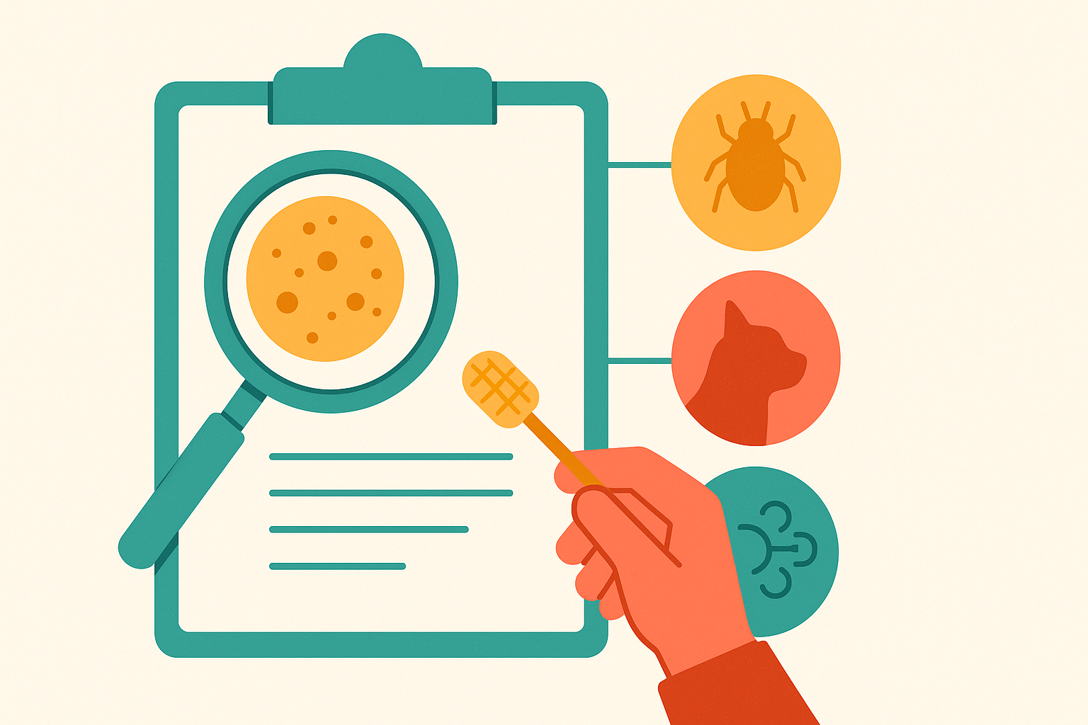 Cover illustration for “Allergen Panel Testing for Mold, Dust Mites, and Pet Dander”
