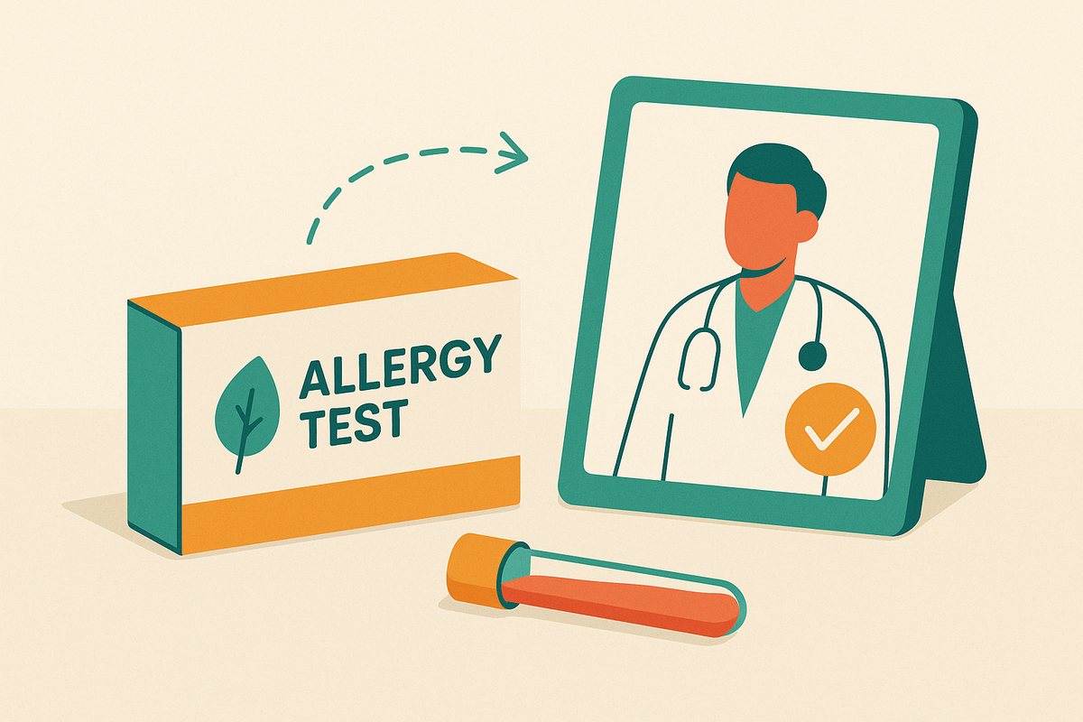 Cover illustration for “at-home allergy test kits that include physician review and treatment pathways”