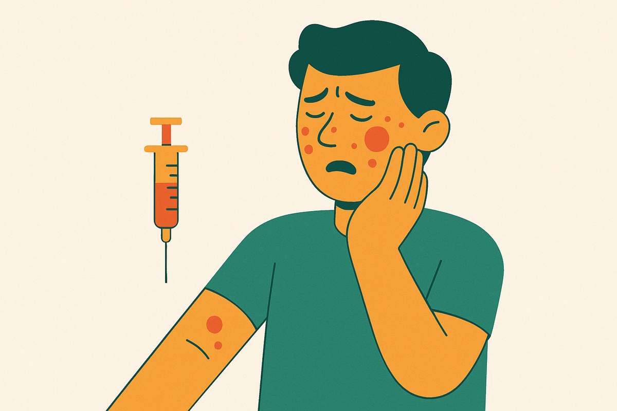 Cover illustration for “Delayed Reaction to Allergy Shot Causes and Management”