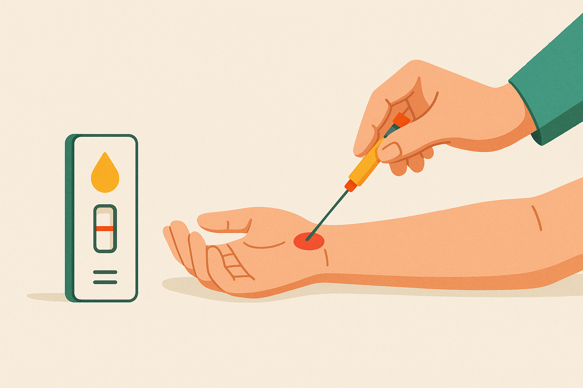 Cover illustration for “At-Home Allergy Blood Test Accuracy vs. Skin Prick Test”
