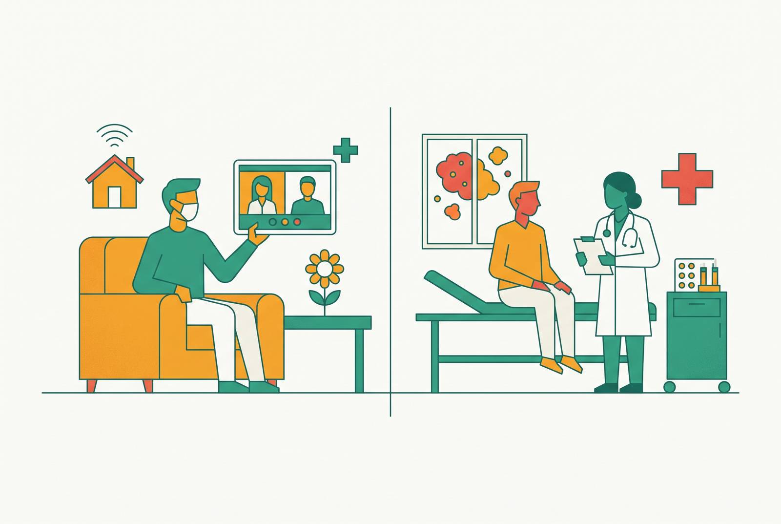 Cover illustration for “Telehealth Allergy Care vs In-Office Allergist Visits”