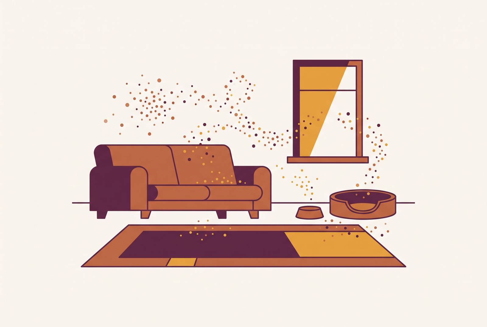 Cover illustration for “Pet Dander Persistence in Homes Without Pets”