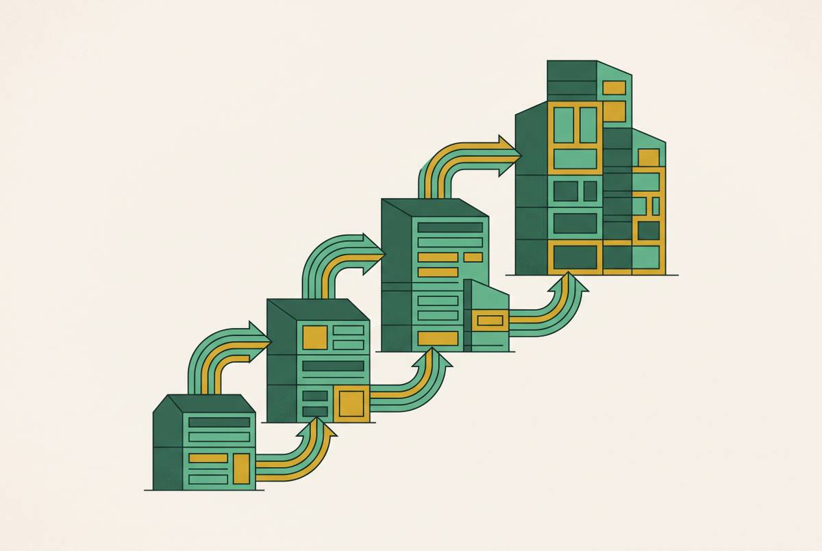 Cover illustration for “Stacking 1031 Exchanges With Cost Segregation Across Multiple Properties”