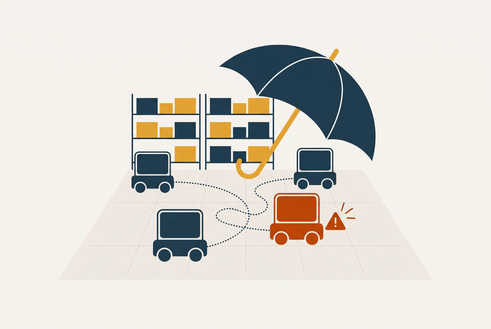Cover illustration for “The Operational Risk Profile That Makes Warehouse AMR Fleets Unplaceable Through Standard Commercial Lines”