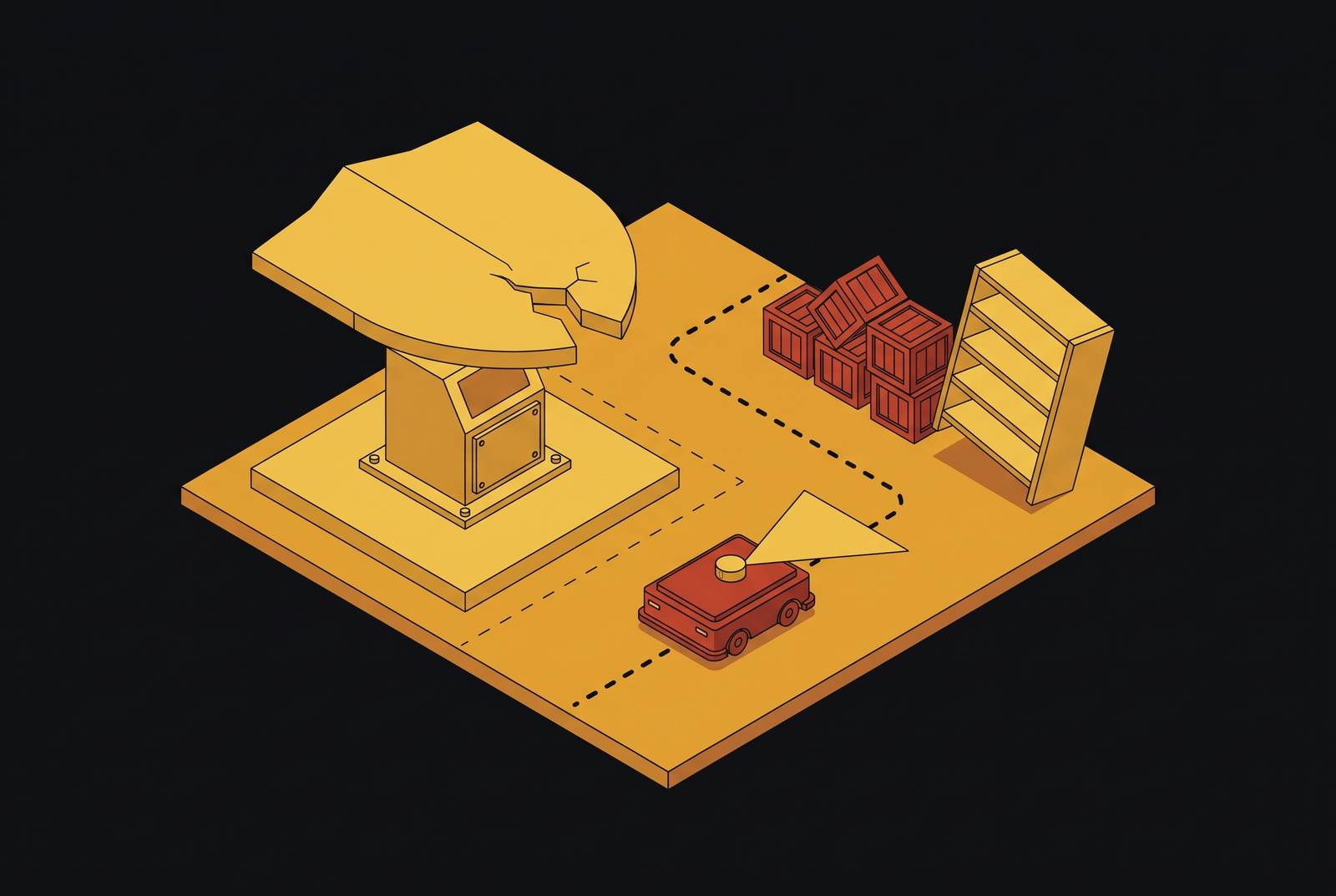 Cover illustration for “Why Standard Equipment Floaters Fail Autonomous Mobile Robots”