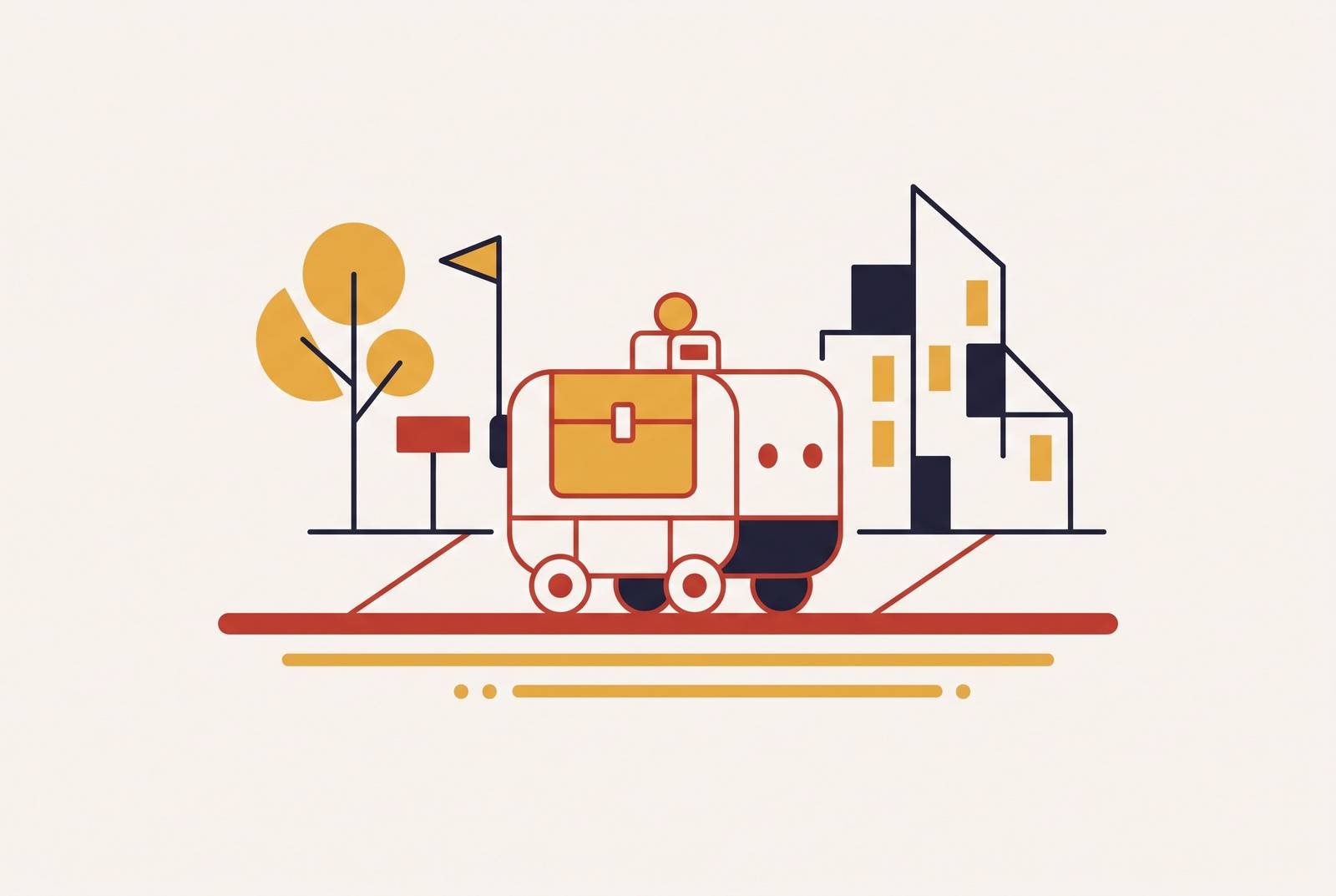 Cover illustration for “Sidewalk Delivery Robot Insurance Requirements by City”