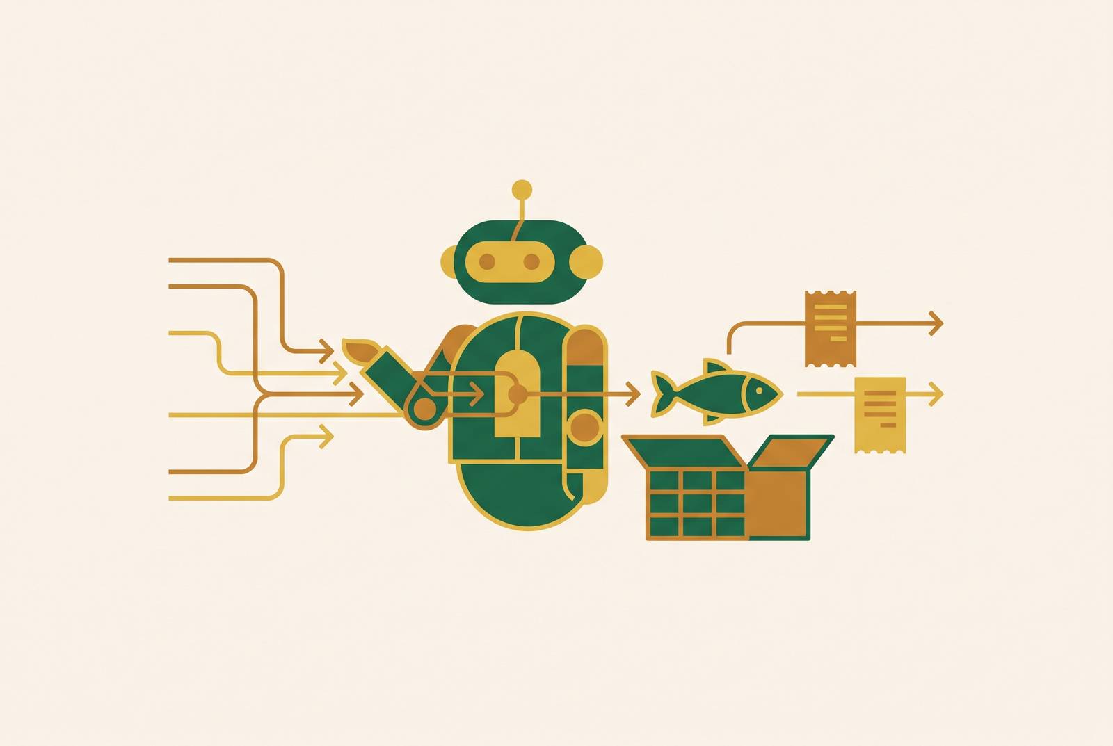 Cover illustration for “AI Order Agents for Food Distributors With Seafood Specialization”