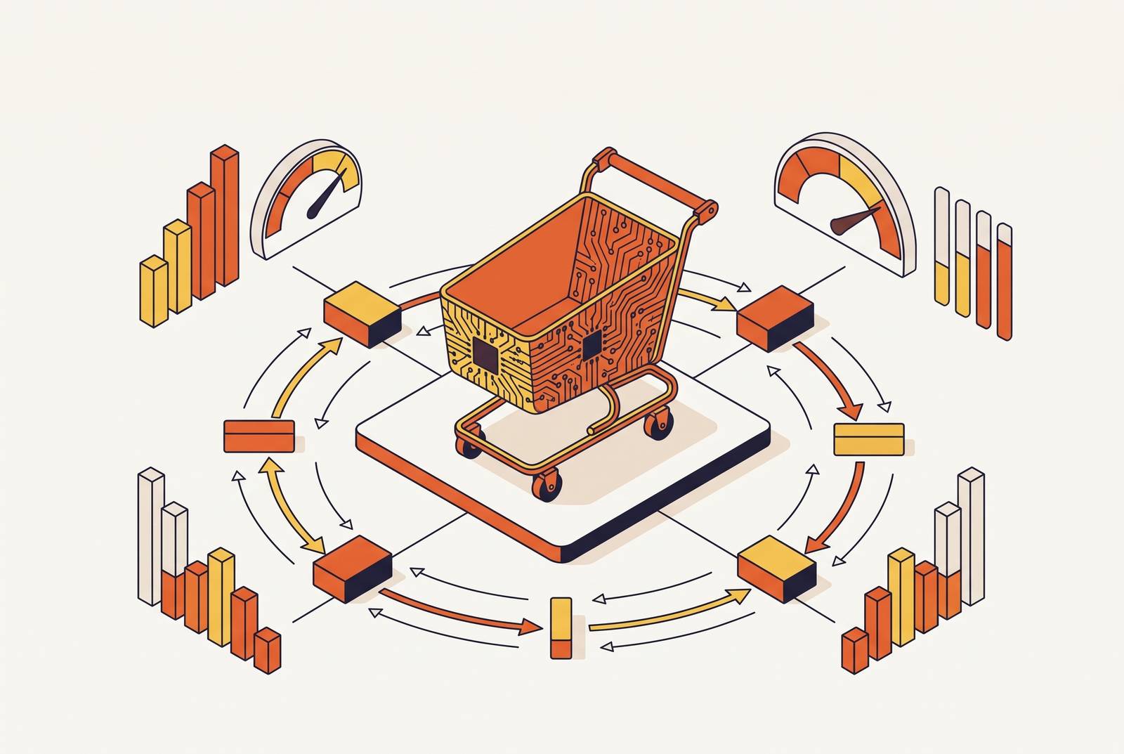 Cover illustration for “Checkout Flow Completion Rates for Autonomous Purchase Agents”