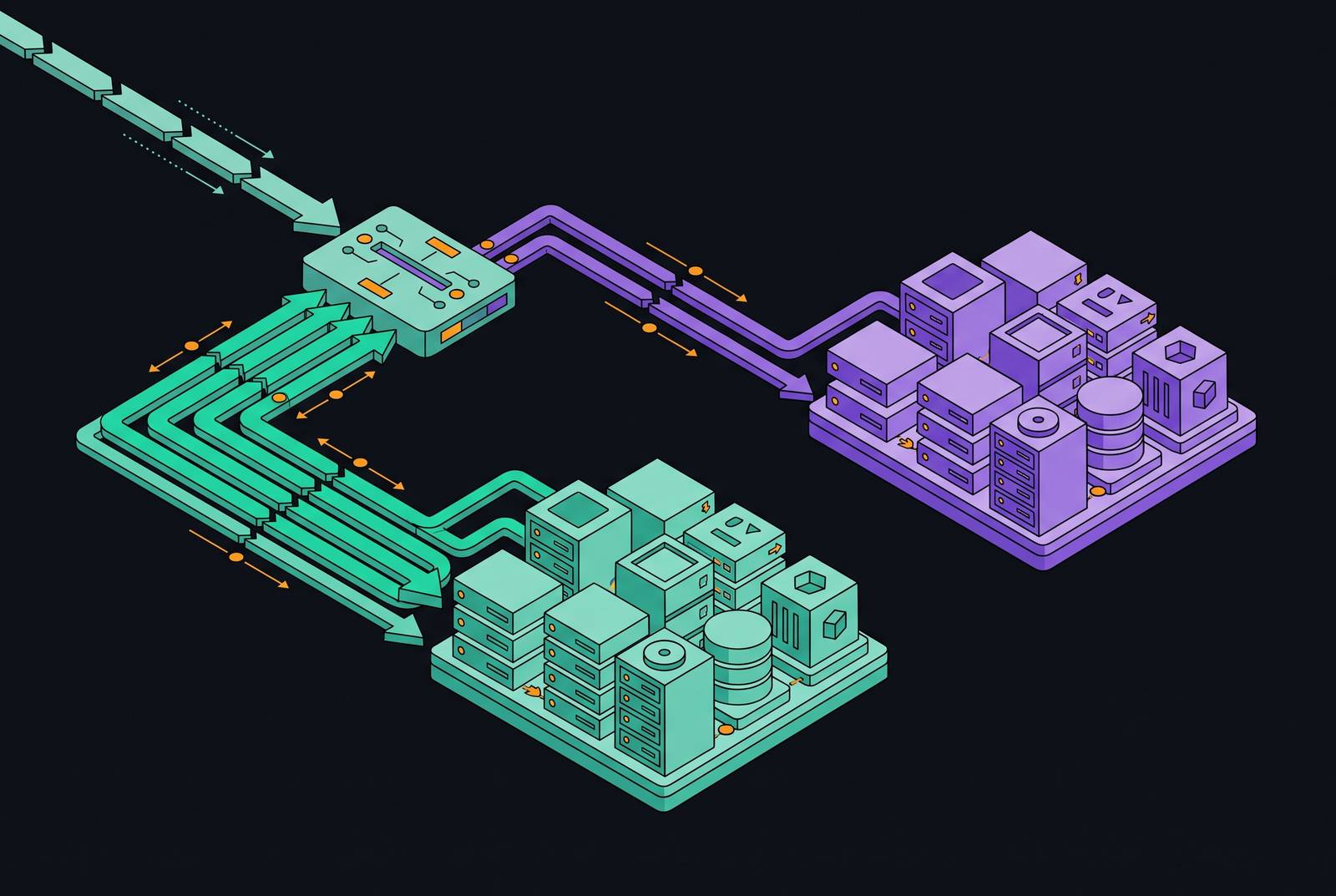 Cover illustration for “Blue-Green Deployments With AWS ALB Weighted Target Groups”