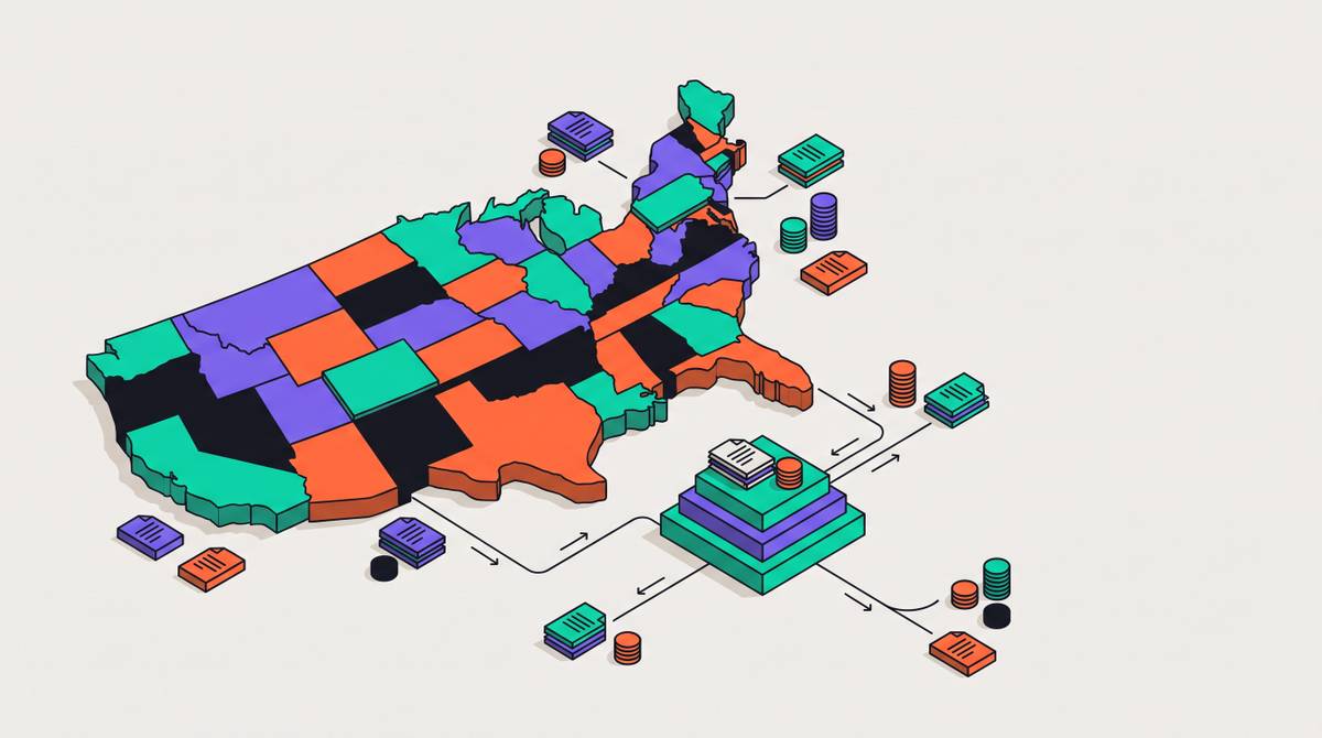 Cover illustration for “SaaS Sales Tax Obligations Across US States”