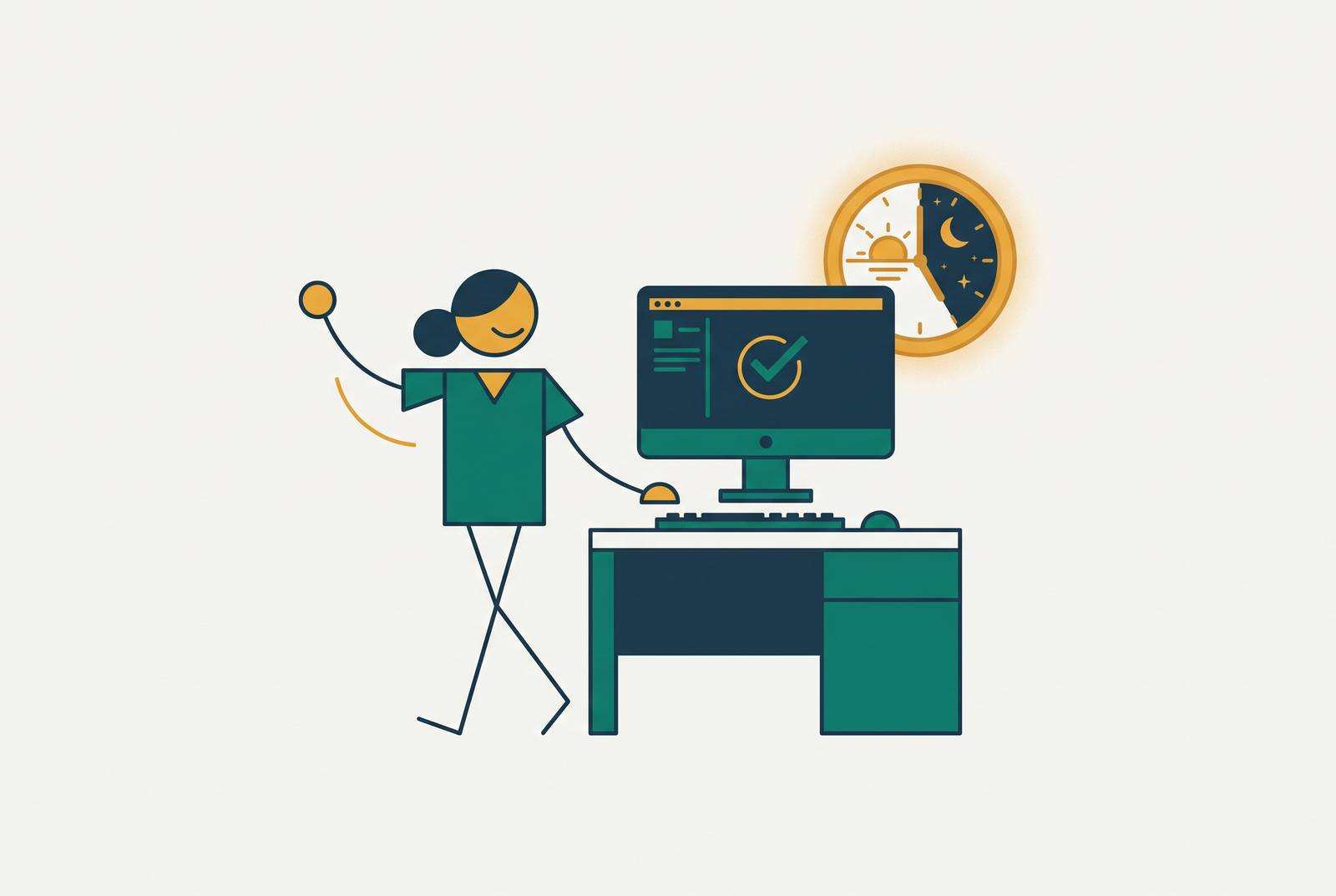 Cover illustration for “Reducing After-Hours EHR Data Entry Burden on Medical Assistants”