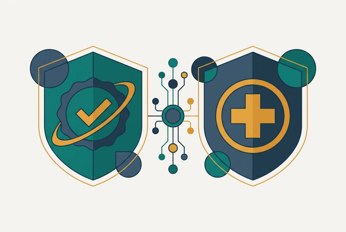 Cover illustration for “SOC 2 Type II vs HIPAA Certification for Healthcare AI Tools”