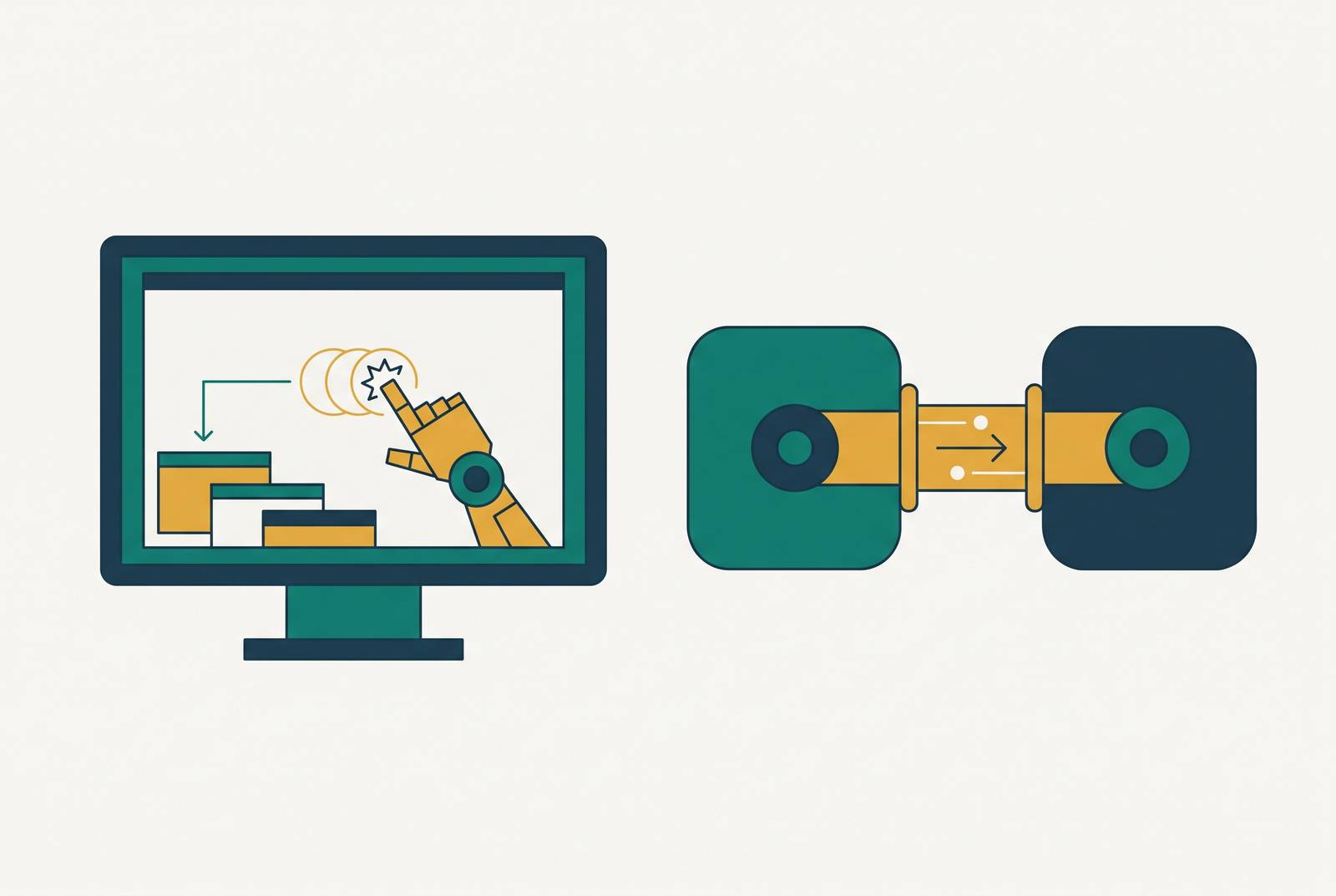Cover illustration for “EHR Screen-Based Automation vs API Integration for Small Practices”