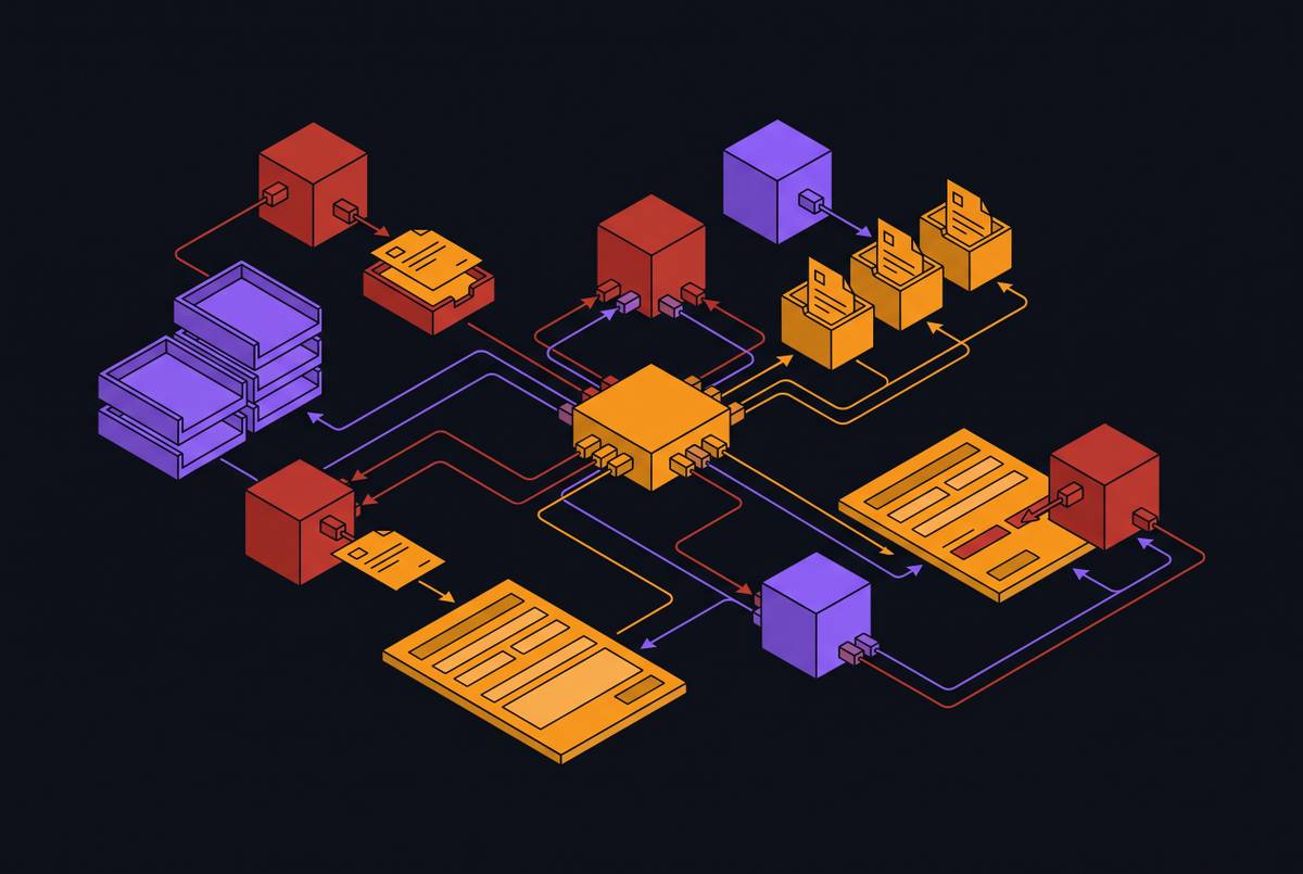 Cover illustration for “Multi-Agent Coordination in Administrative Workflows”