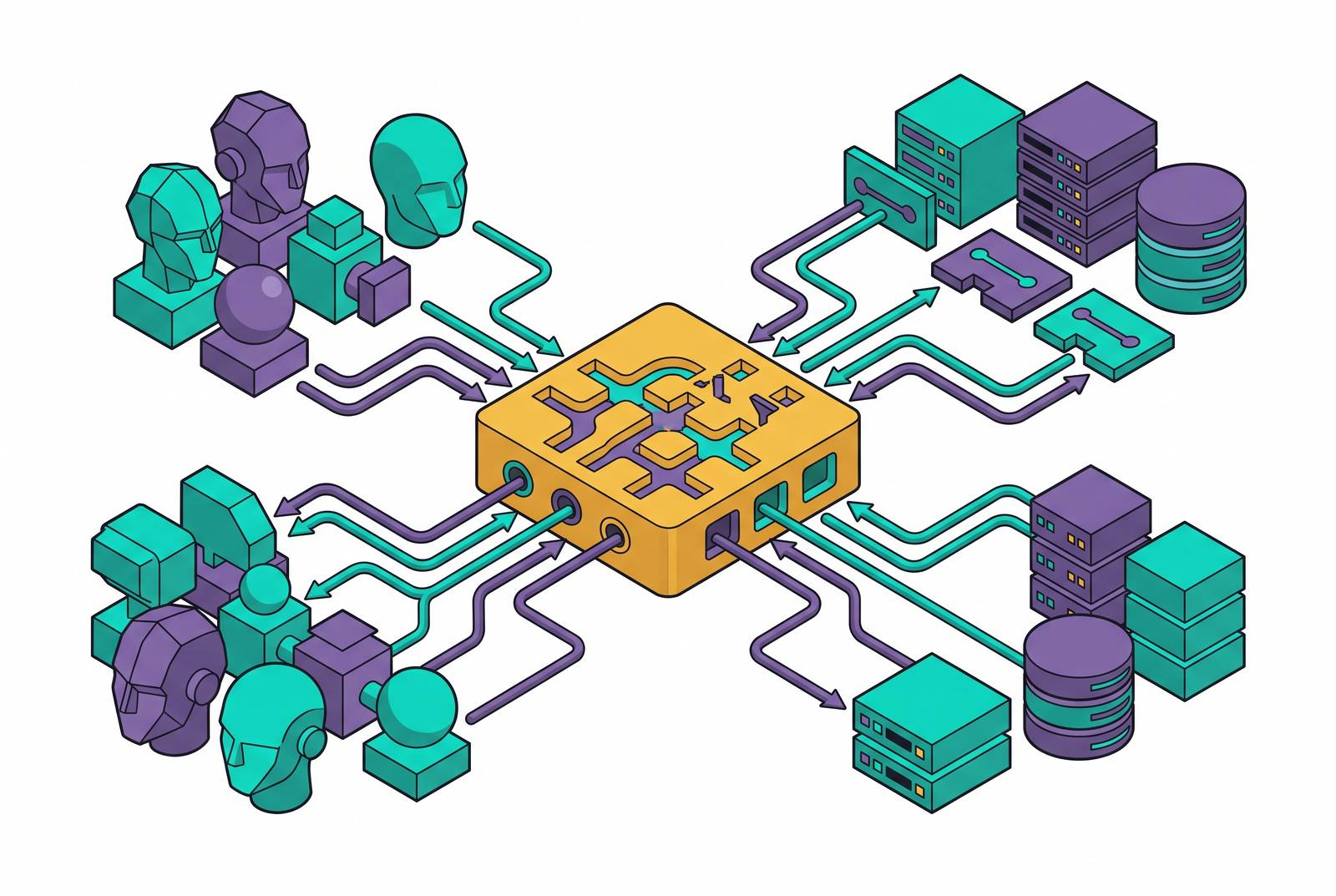 Cover illustration for “How an MCP Gateway Brokers Tool Calls Between AI Agents and Backend Services”