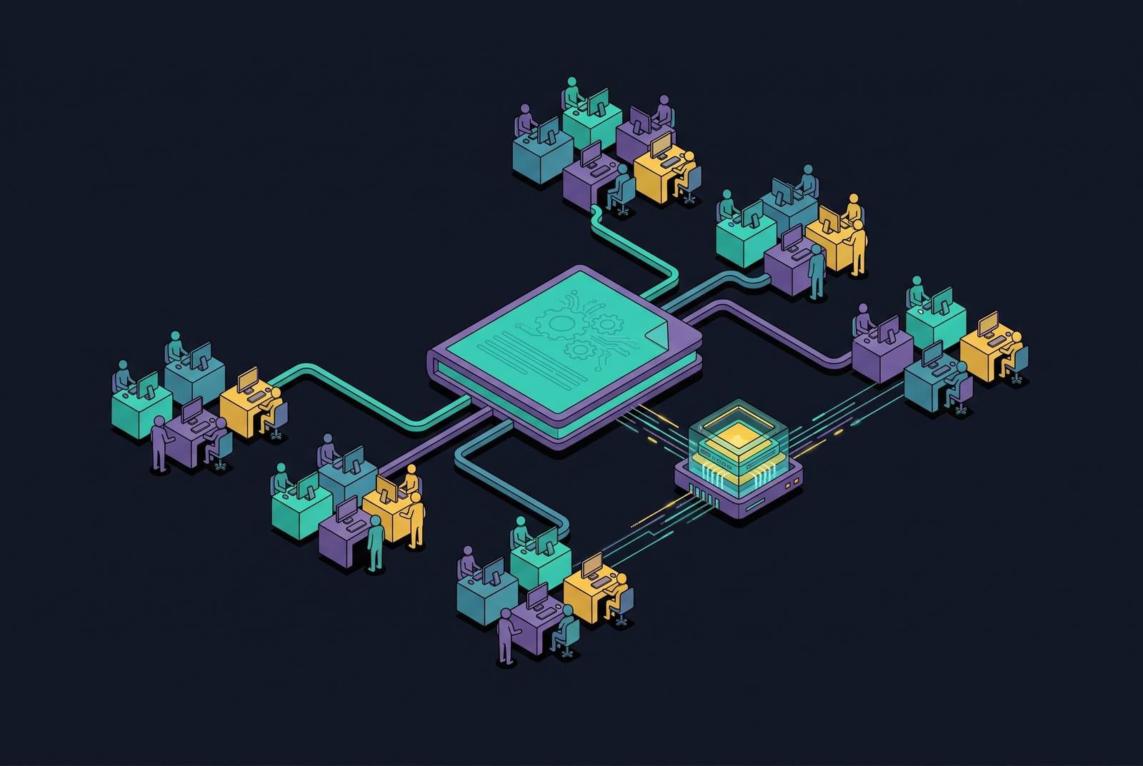 Cover illustration for “AI Acceptable Use Policies in Multi-Team Enterprises”