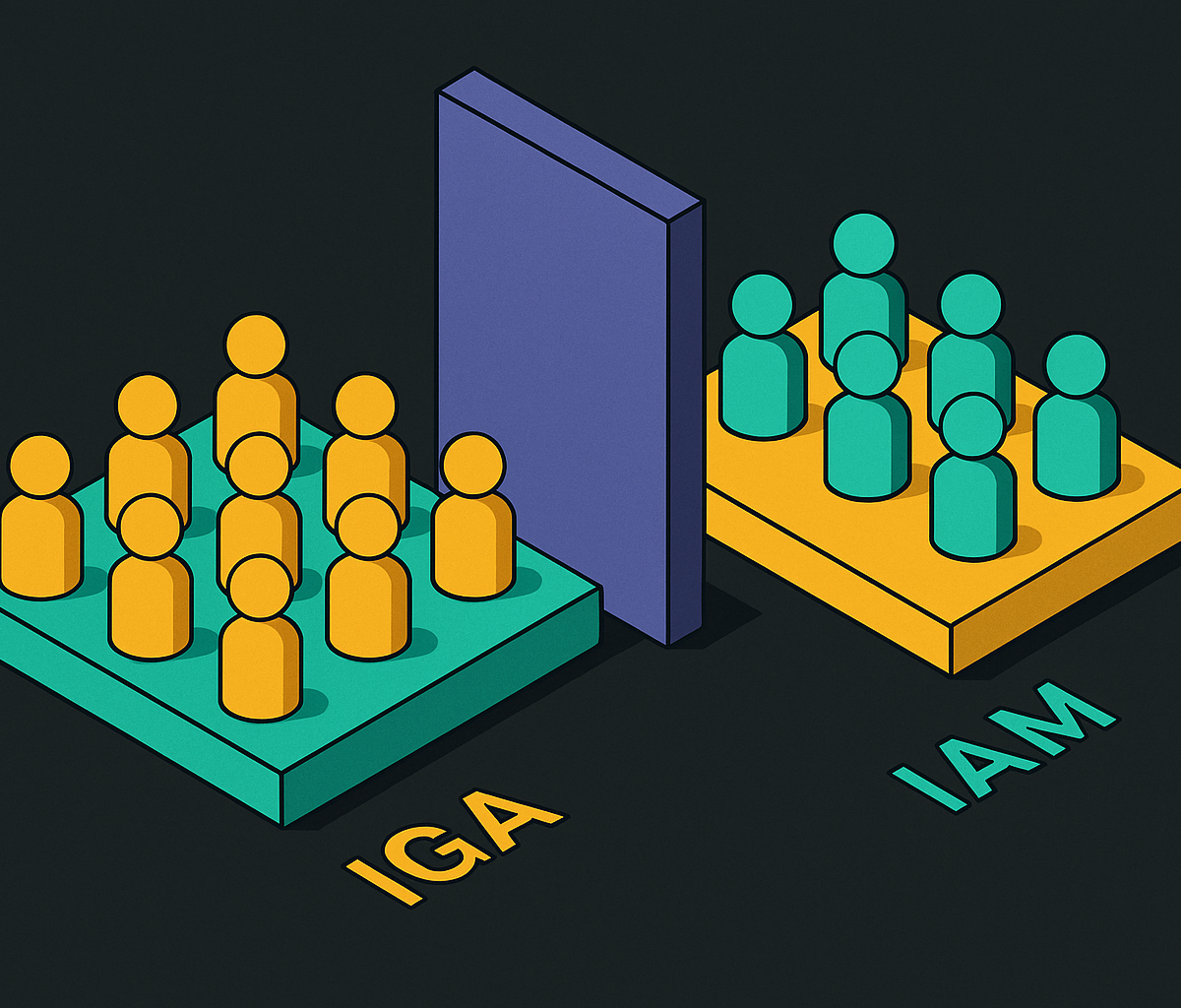 Cover illustration for “IGA vs IAM for AI Agent Populations”