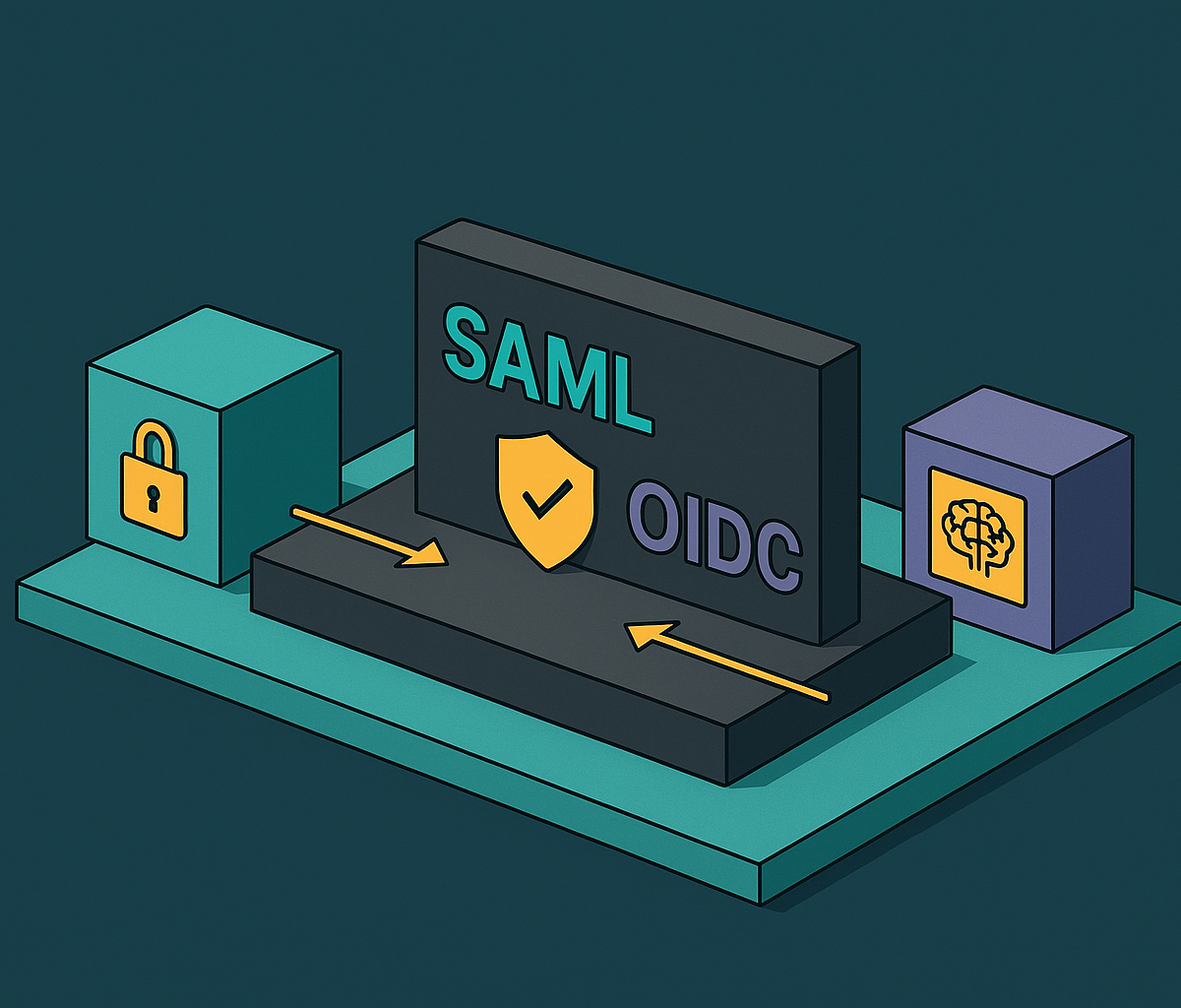 Cover illustration for “SAML and OIDC for AI Tool Authentication in the Enterprise”