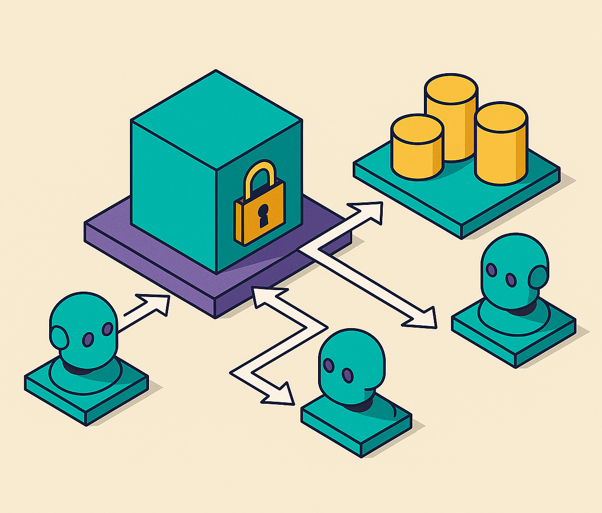 Cover illustration for “Delegated Authorization in Multi-Agent AI Systems”