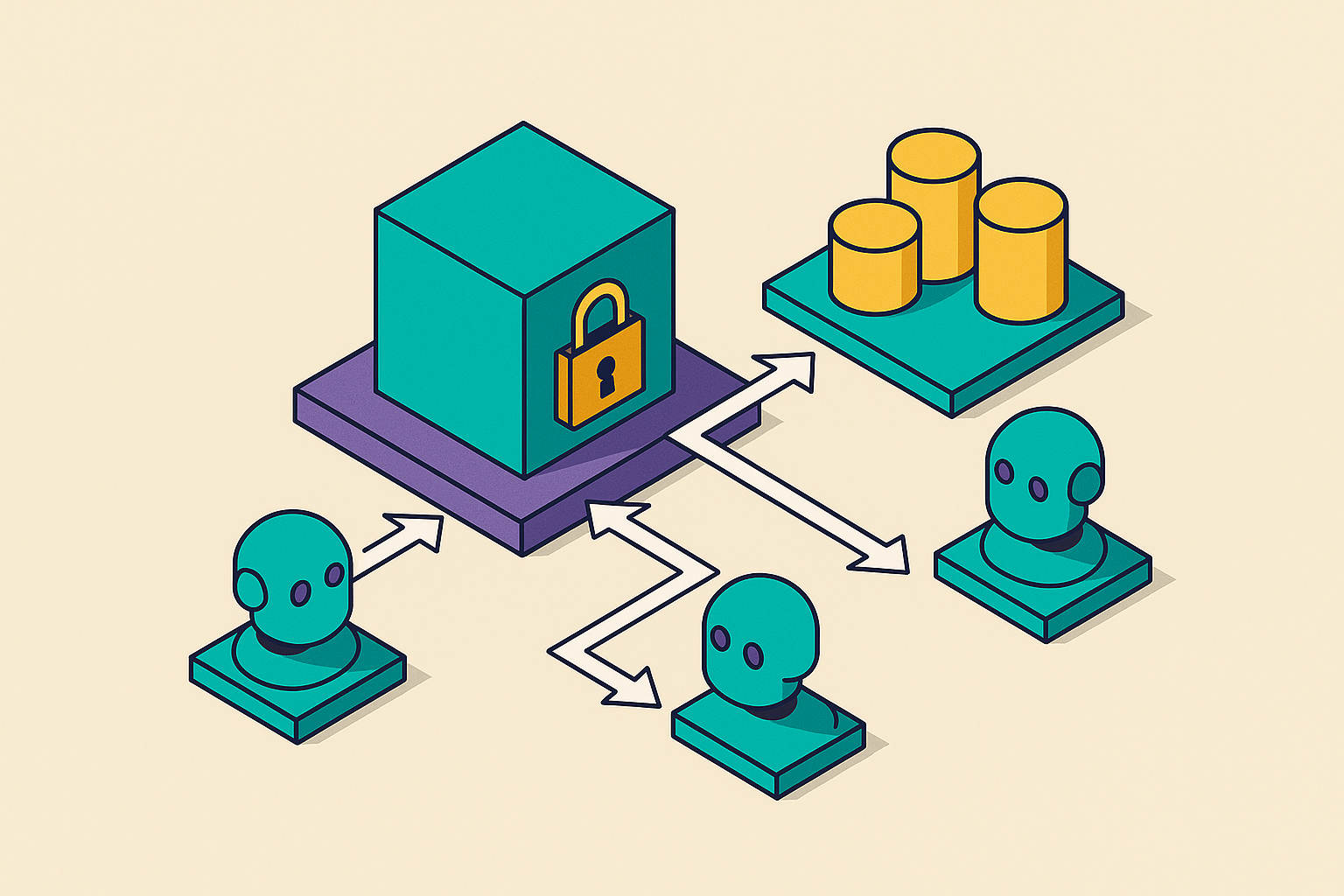 Cover illustration for “Delegated Authorization in Multi-Agent AI Systems”