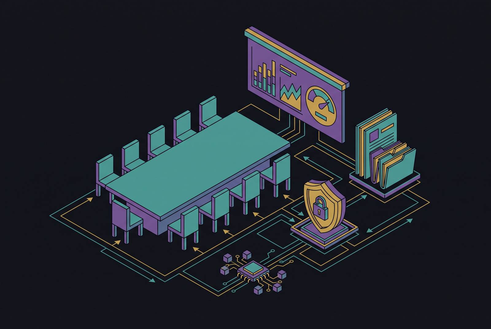 Cover illustration for “Board and Executive Reporting on Enterprise AI Risk”
