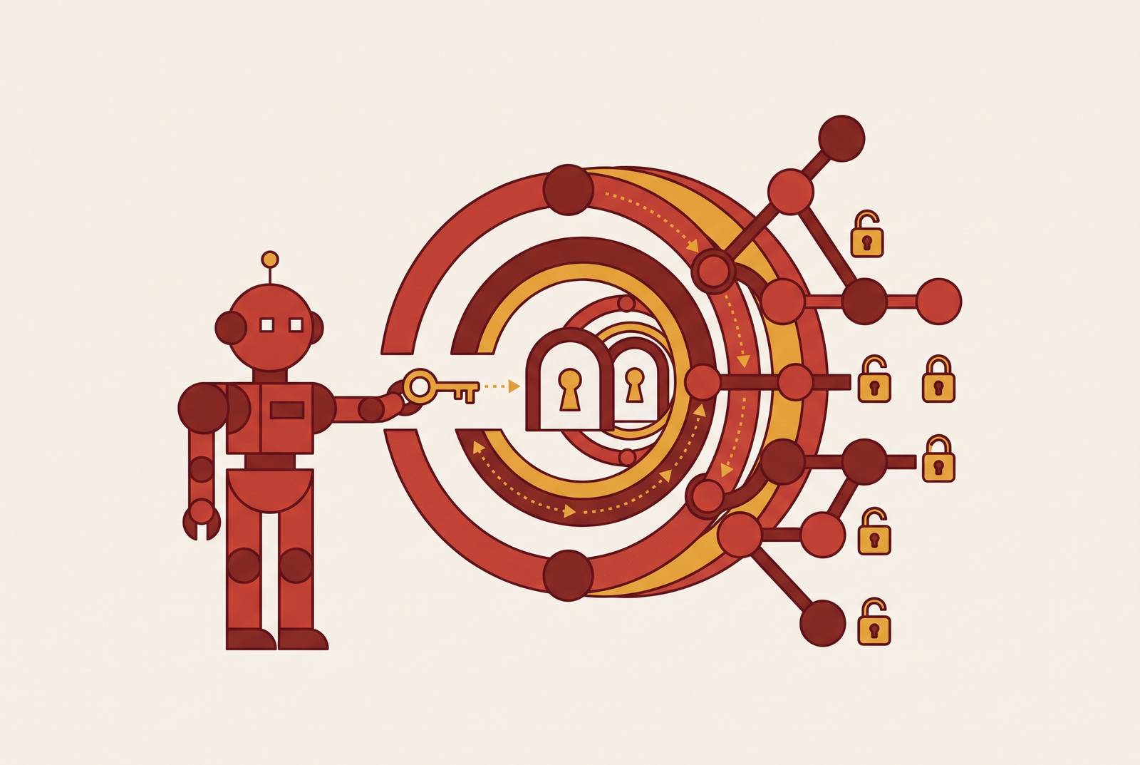 Cover illustration for “RBAC Design for AI Agents in Enterprise Systems”