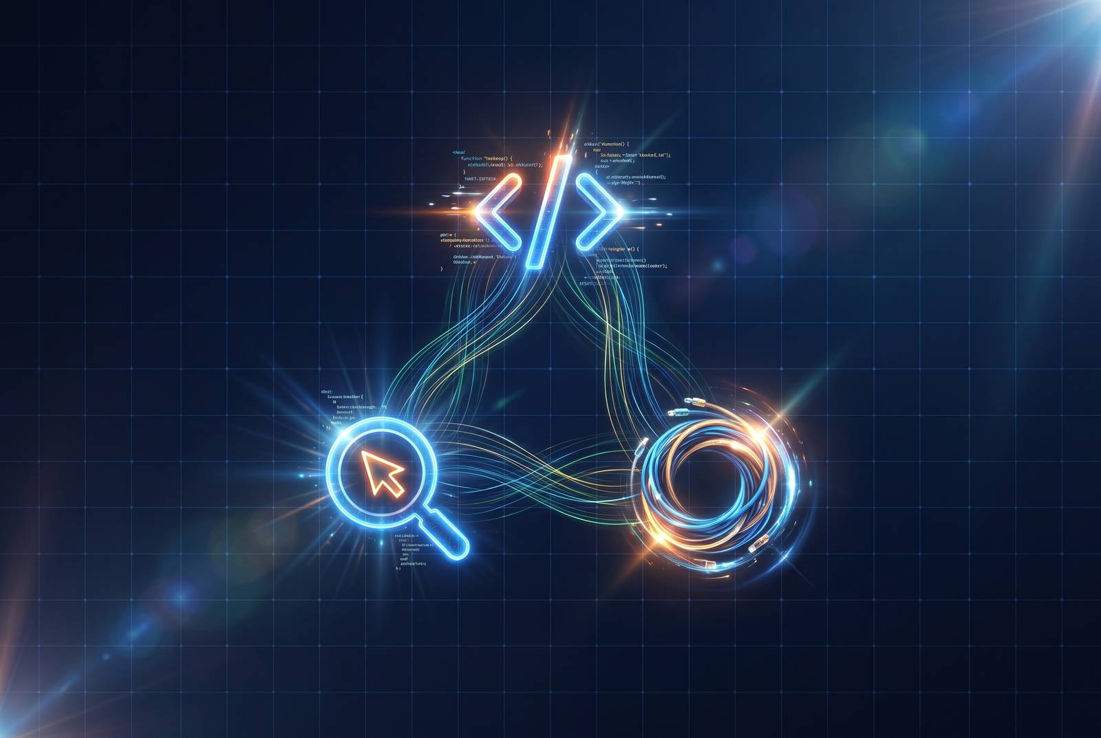 Cover illustration for “Agentic Design Patterns for Web Research Workflows”