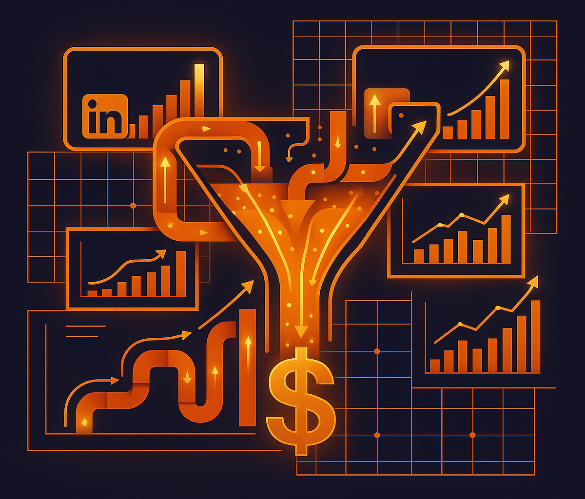 Cover illustration for “LinkedIn Retargeting Sequences for Bottom-of-Funnel Pipeline”
