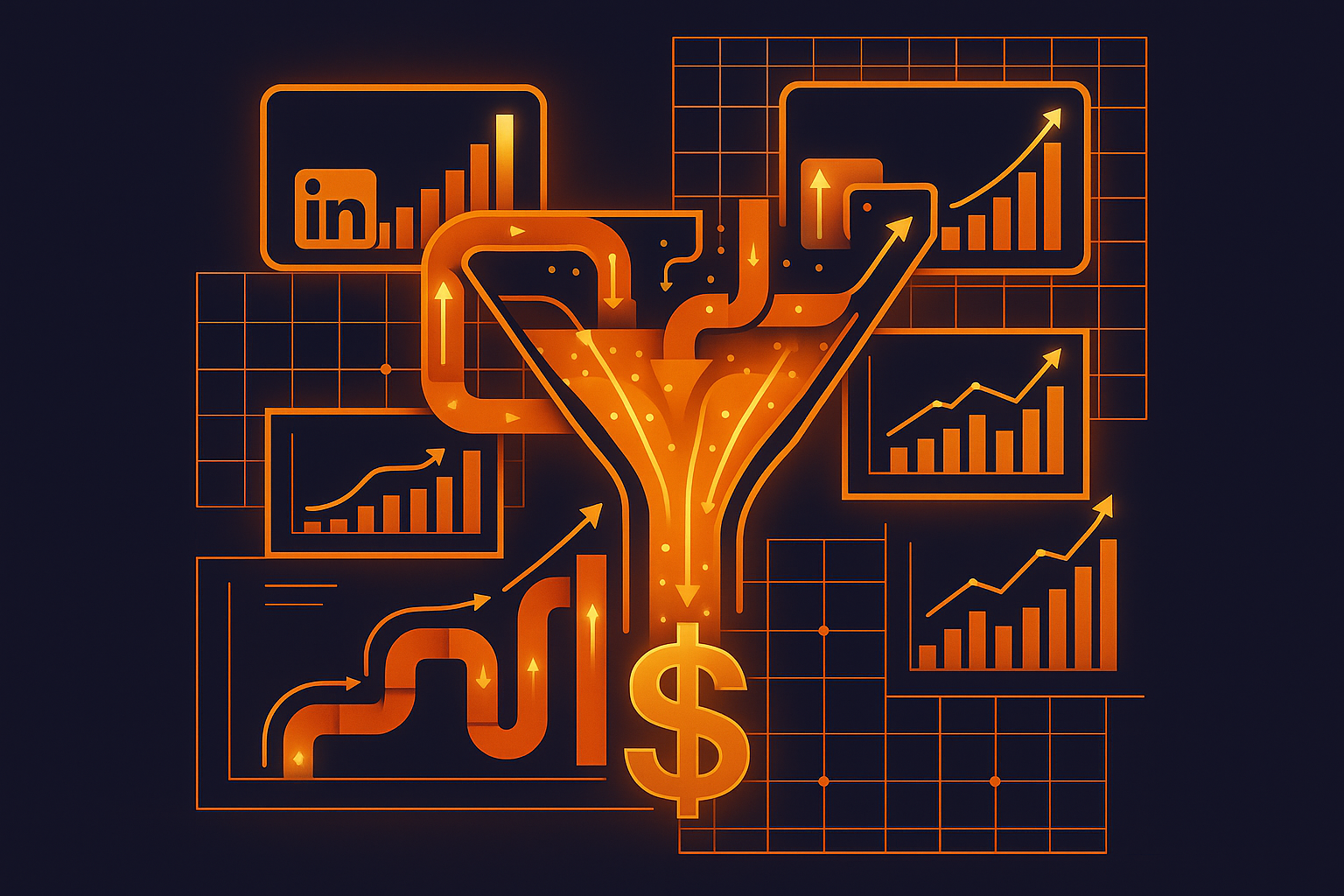 Cover illustration for “LinkedIn Retargeting Sequences for Bottom-of-Funnel Pipeline”