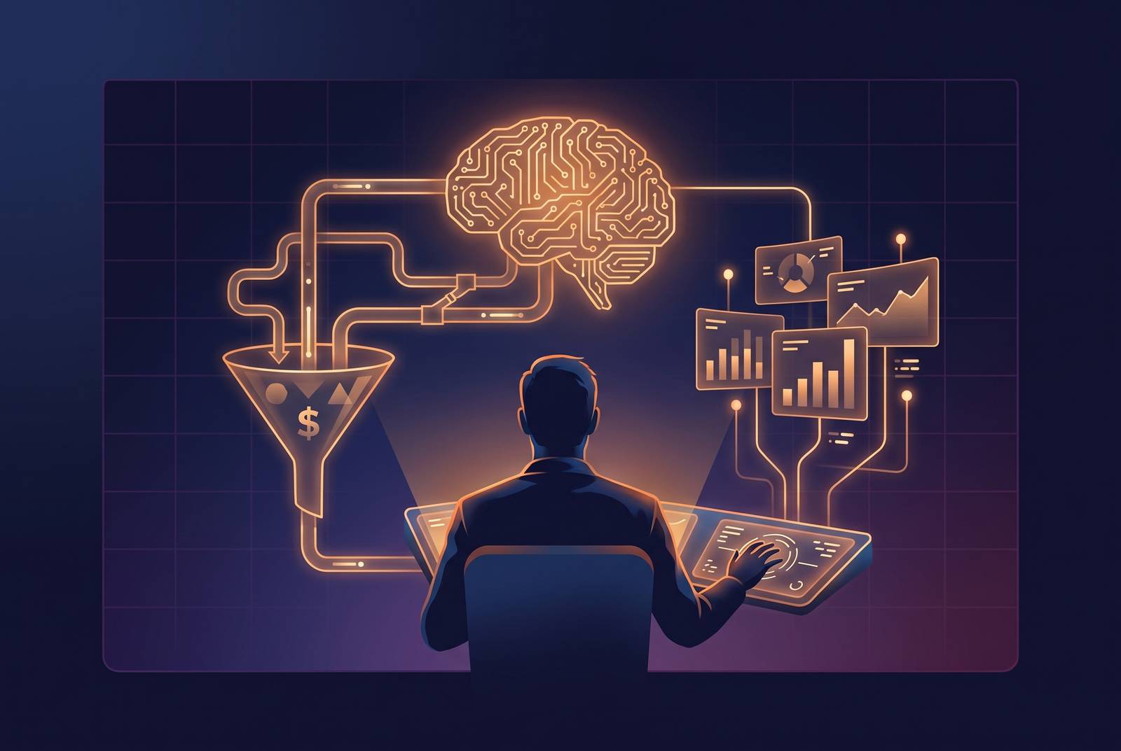 Cover illustration for “Human Oversight Models for Autonomous Paid Media AI Agents”