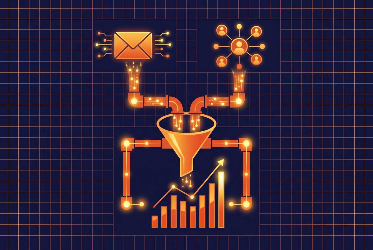 Cover illustration for “Cold Email and LinkedIn Ads Sequencing for B2B Pipeline”