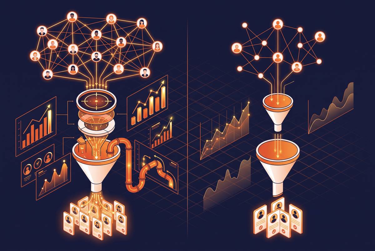 Cover illustration for “LinkedIn Sales Navigator vs Premium for B2B Prospecting”