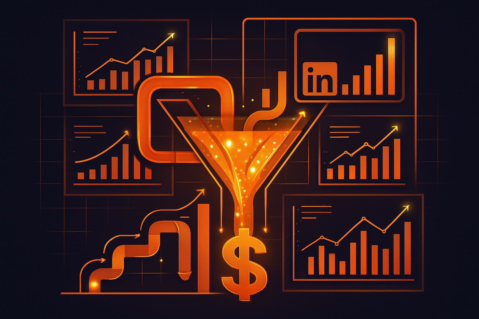 Cover illustration for “Offline Conversion Imports for LinkedIn Pipeline Measurement”
