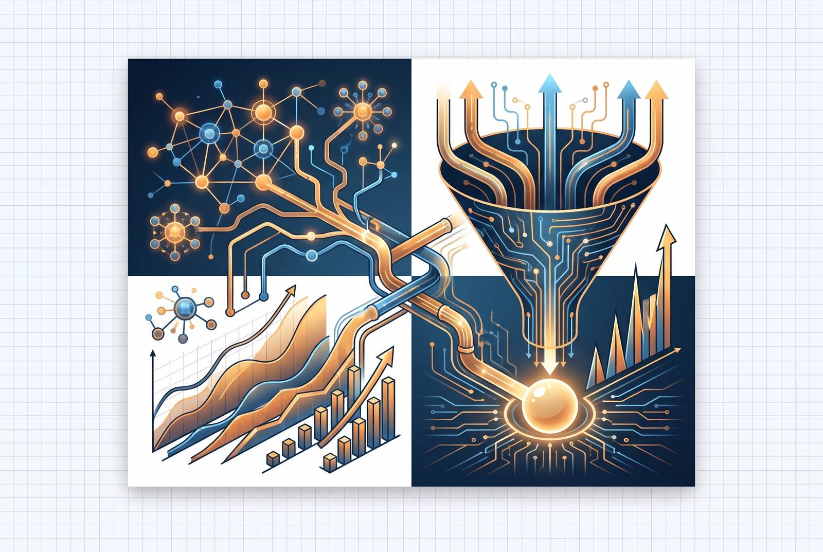 Cover illustration for “Growth Marketing vs. Performance Marketing in B2B Paid Media”