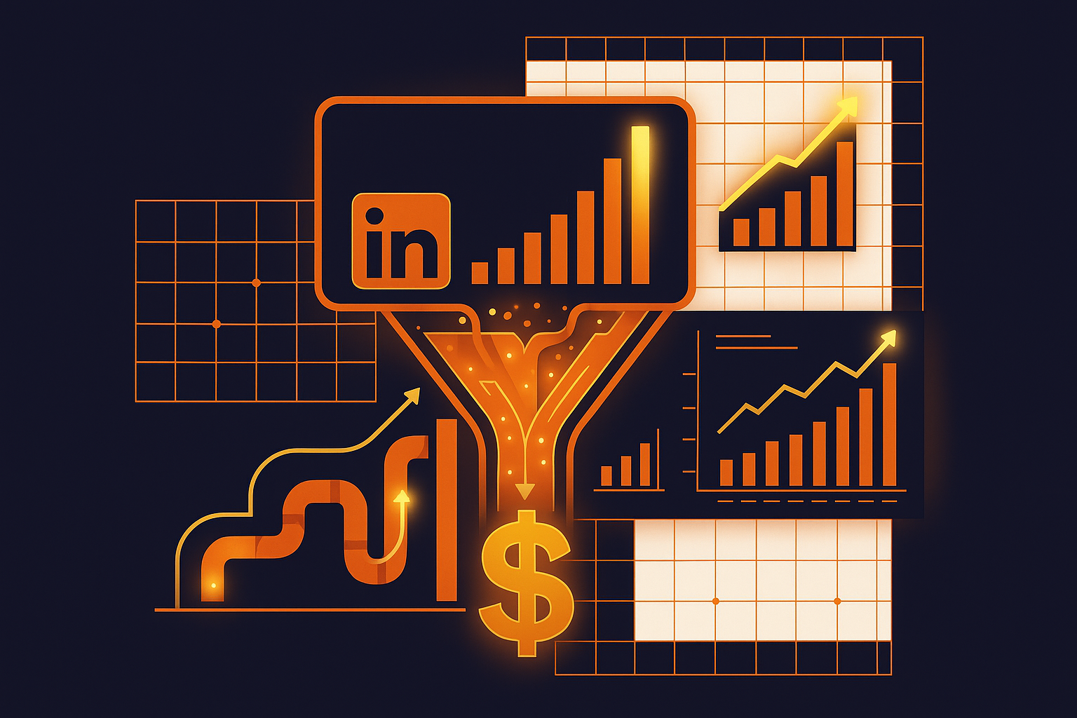Cover illustration for “LinkedIn Ads Reporting Metrics That Predict Pipeline”