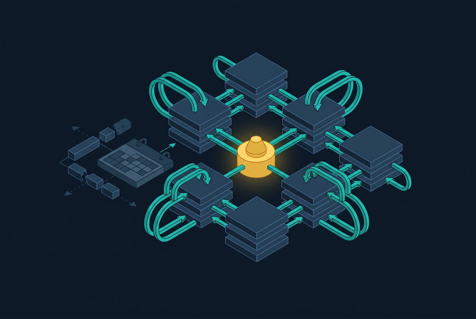 Cover illustration for “Designing a B2B Paid Media Architecture Where Agentic Feedback Loops Replace Quarterly Resets”