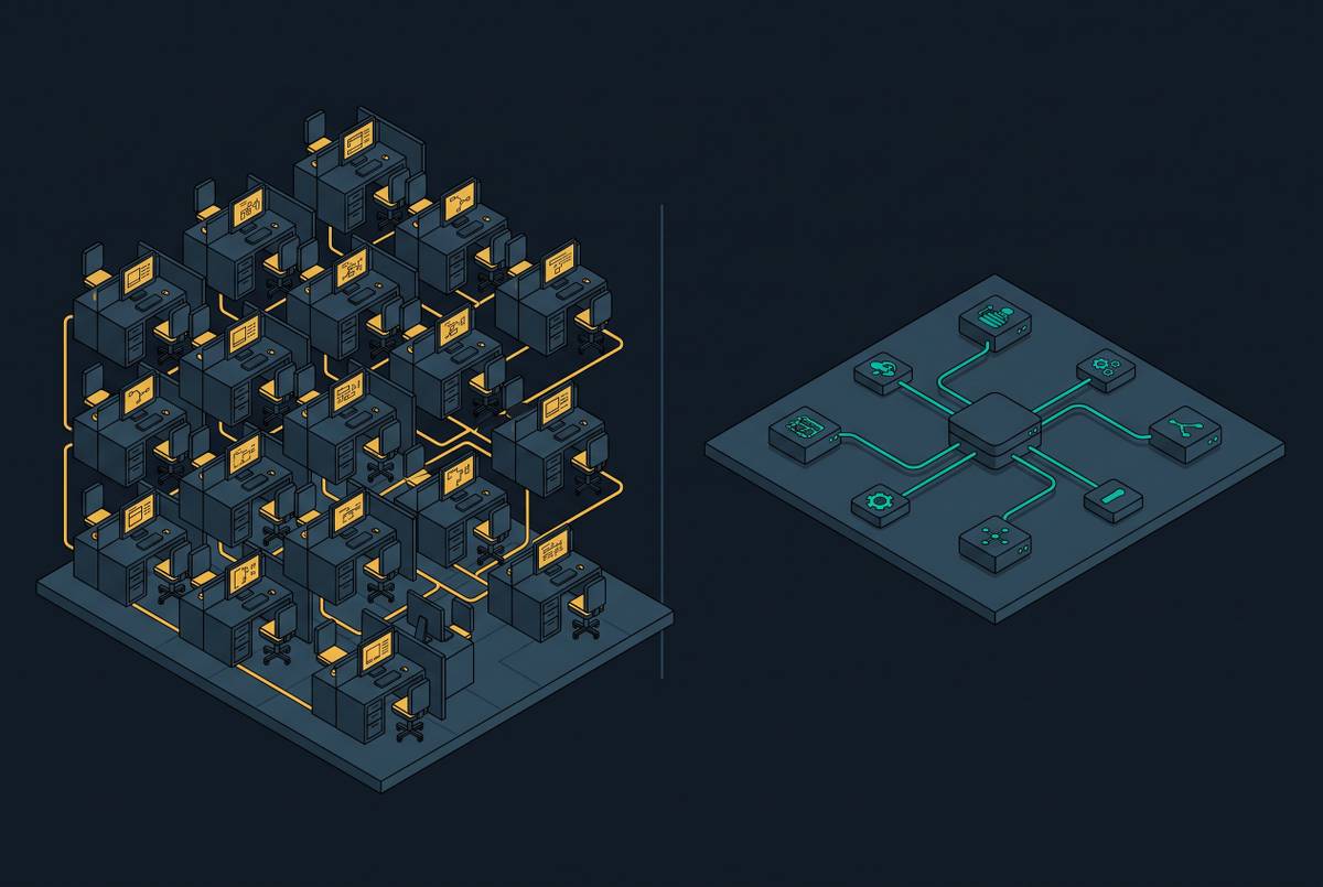 Cover illustration for “Internal AI Marketing Team Hiring Requirements vs. Platform Delegation”