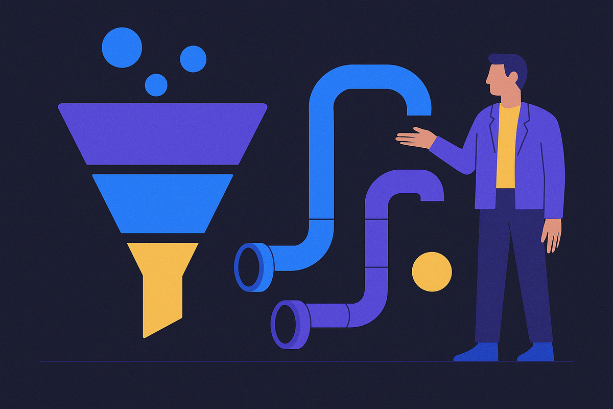 Cover illustration for “Sales Funnel vs Pipeline for B2B Revenue Teams”