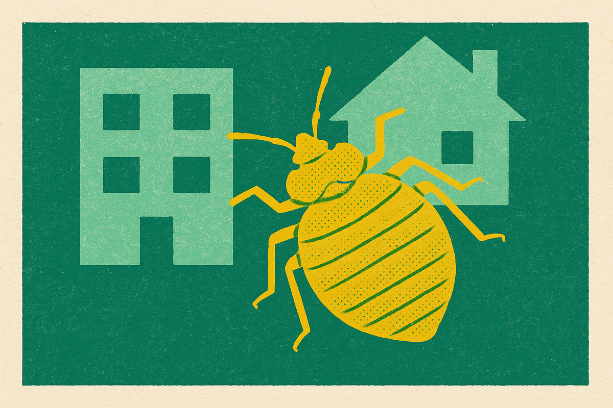 Cover illustration for “Bed Bug Infestation Risks in Shelter and Low-Income Housing”