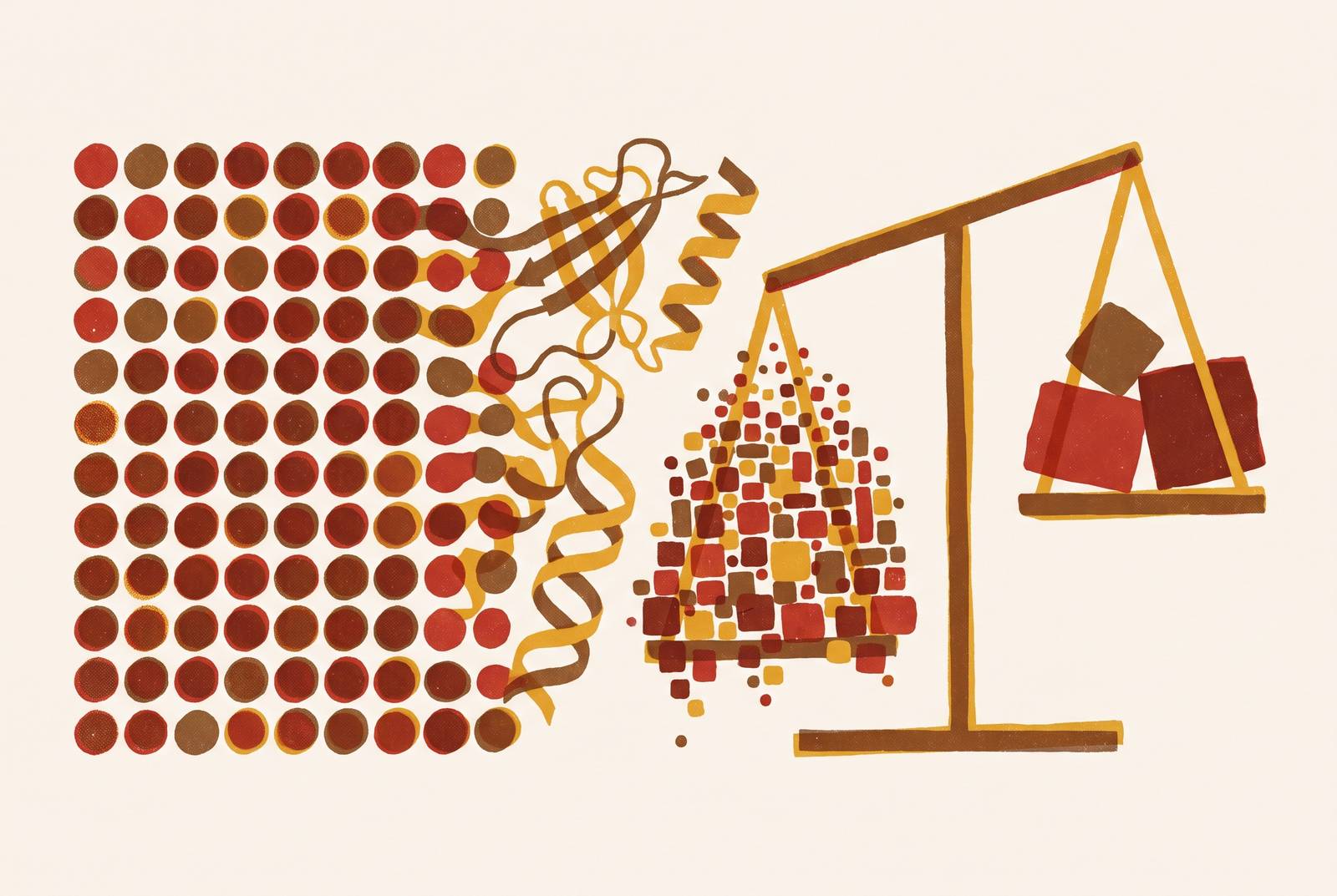Cover illustration for “Throughput and Cost Tradeoffs in High-Throughput Protein Variant Campaigns”