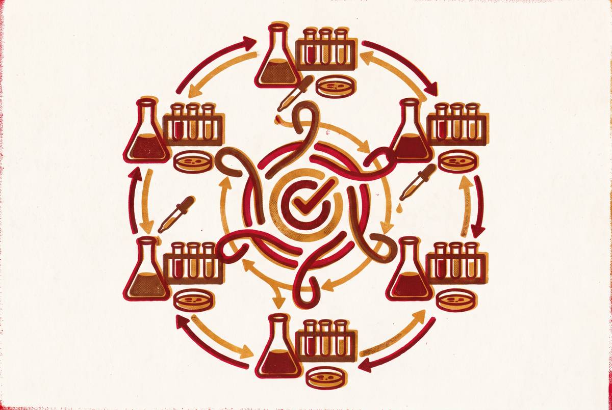 Cover illustration for “Design of Multi-Lab Ring Studies for Biological Protocol Validation”