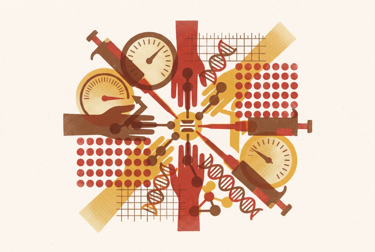 Cover illustration for “Community Benchmarking Initiatives in Synthetic Biology Measurement”