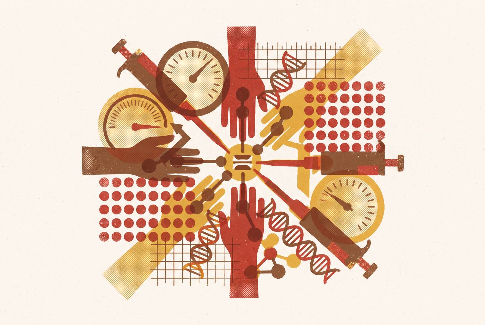 Cover illustration for “Community Benchmarking Initiatives in Synthetic Biology Measurement”