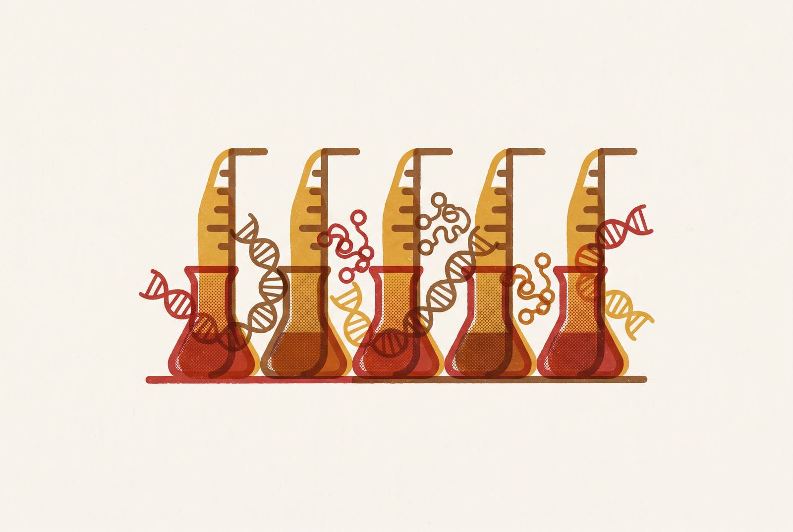 Cover illustration for “Inter-Lab Standardization of Cell-Free Expression Benchmarks”